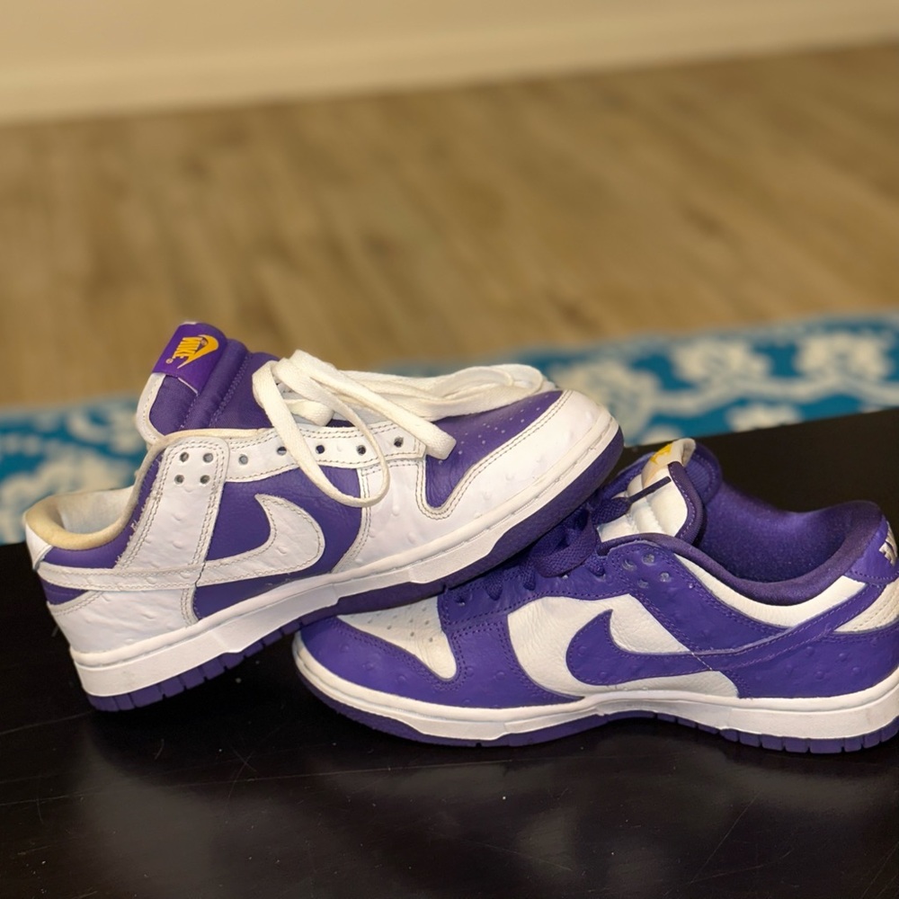 NIKE DUNK LOW “FLIP THE OLD SCHOOL PURPLE WHITE” - WOMEN SIZE 7 - USED